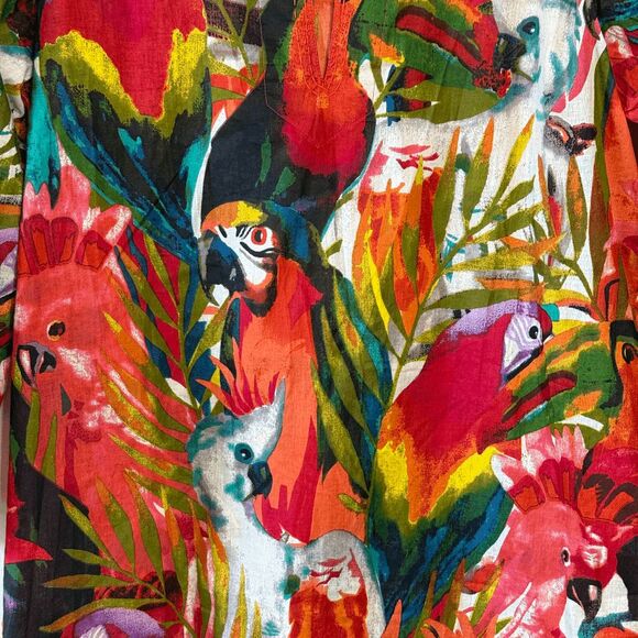 Kikisol Parrot Print Long Tunic, Size Medium - Picture 4 of 9